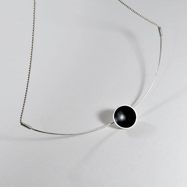 New moon necklace - Handmade silver necklace